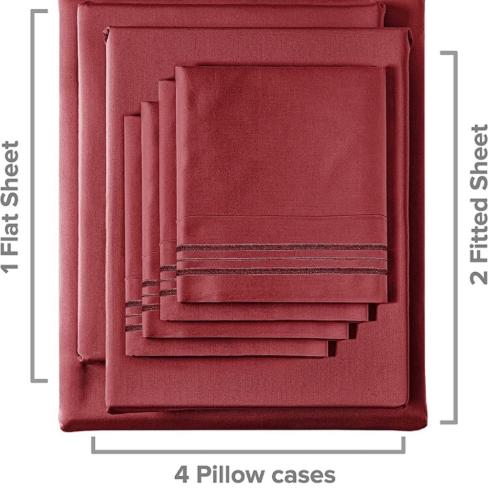 Split King Size Sheet Set - 7 Piece Set - Hotel Luxury Bed Sheets - Picture 8 of 11